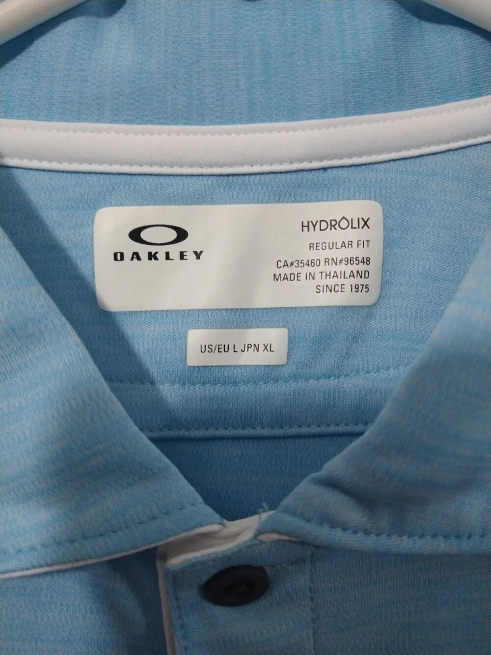 Oakley Shirt Mens Large Blue Polo Performance Golf Tennis Hydrolix Short Sleeve